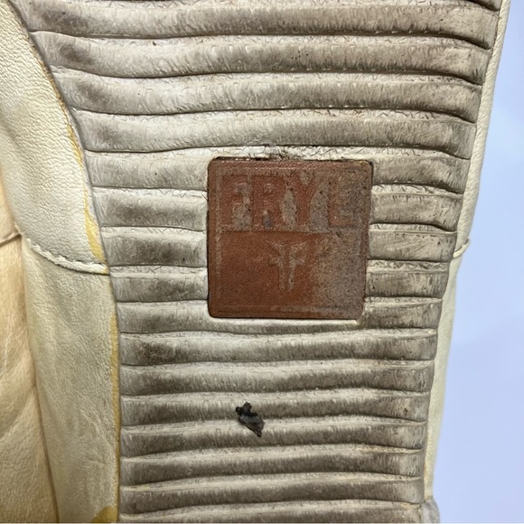 Frye Melanie slip on shoes flats off white cream soft leather women’s size 10 - Picture 7 of 8